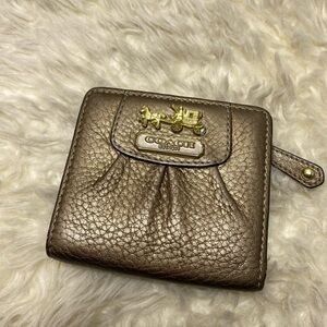 Vintage Coach Madison Audrey Signature Mini bifold w/ snap closure wallet Bronze